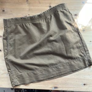 Eddie Bauer Linen Cotton Blend 19” Mini Skirt Size Large in a Toasty Brown